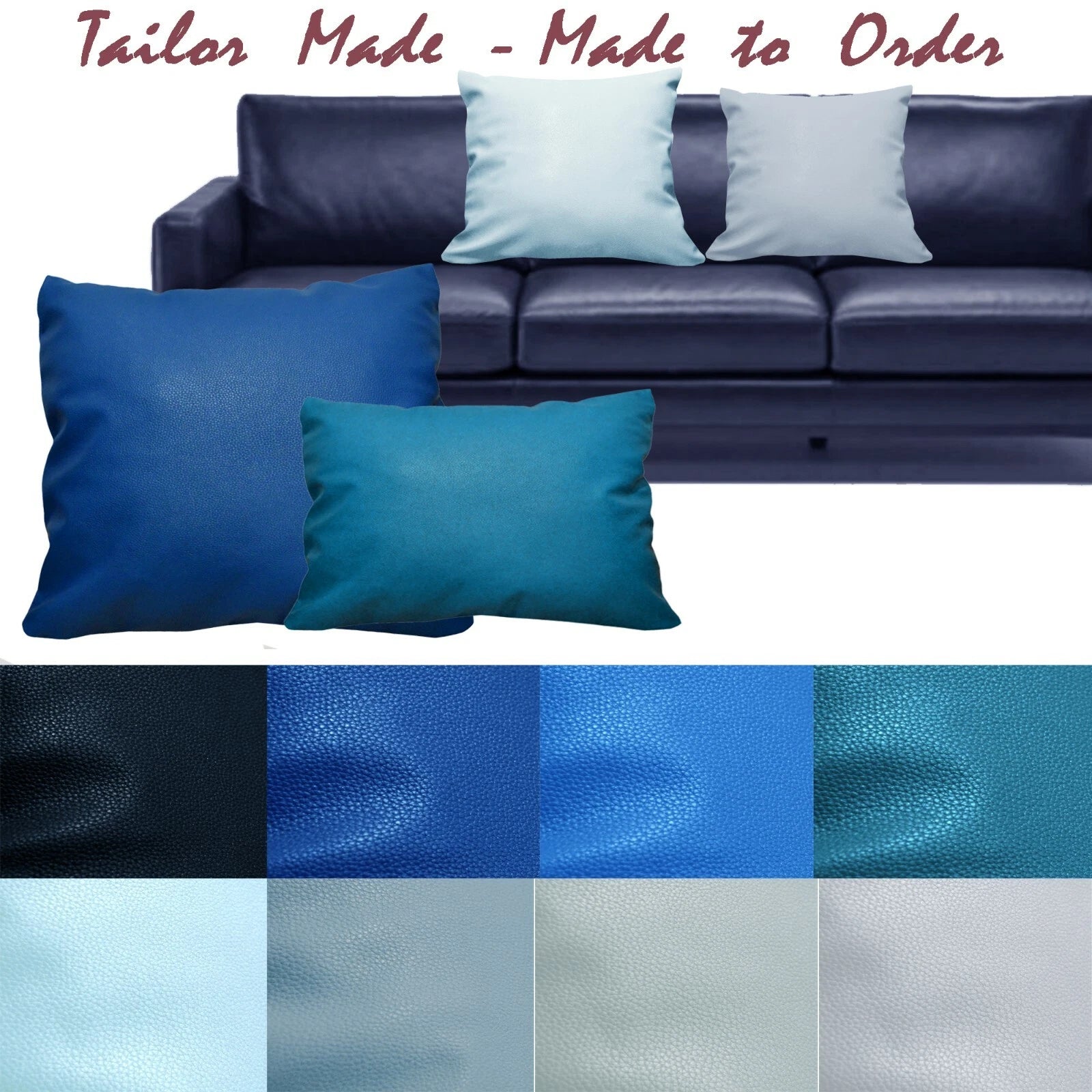 Tailor Made(Cover Only) Faux Leather Sofa Patio Bench Cushion Pillow Case Pb3