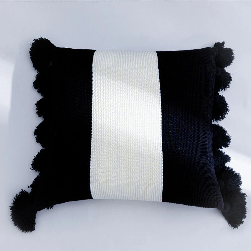 Knitted With Tassel Throw Pillowcase Sofa Office Bed Waist Cushion Pillow Cover