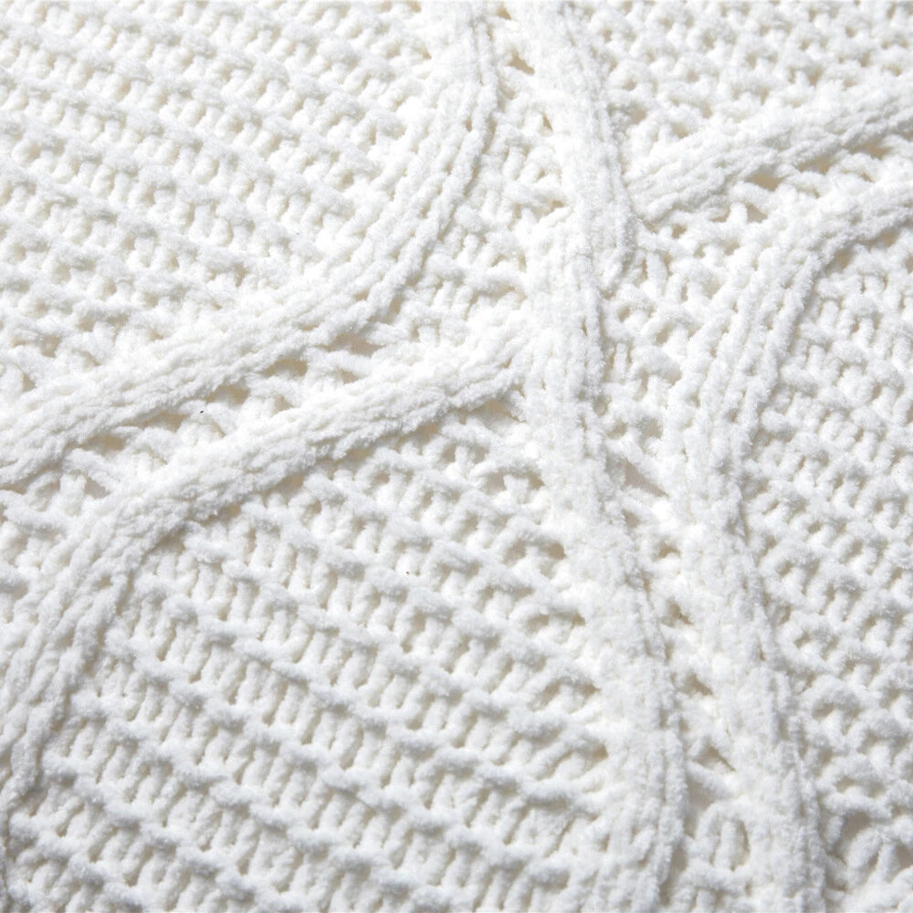 18" Knitted Pillow Case Sofa Bed Soft Pompom Ball Waist Throw Cushions Cover New