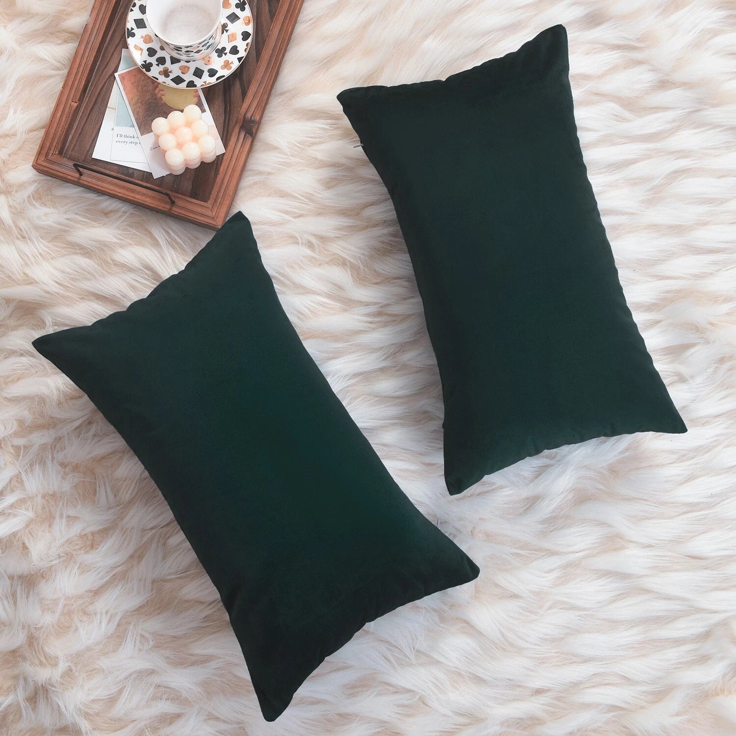 Plain Velvet Cushions Covers 30x51 cm Luxury Soft Velvet Sofa Bed Pillow Cases