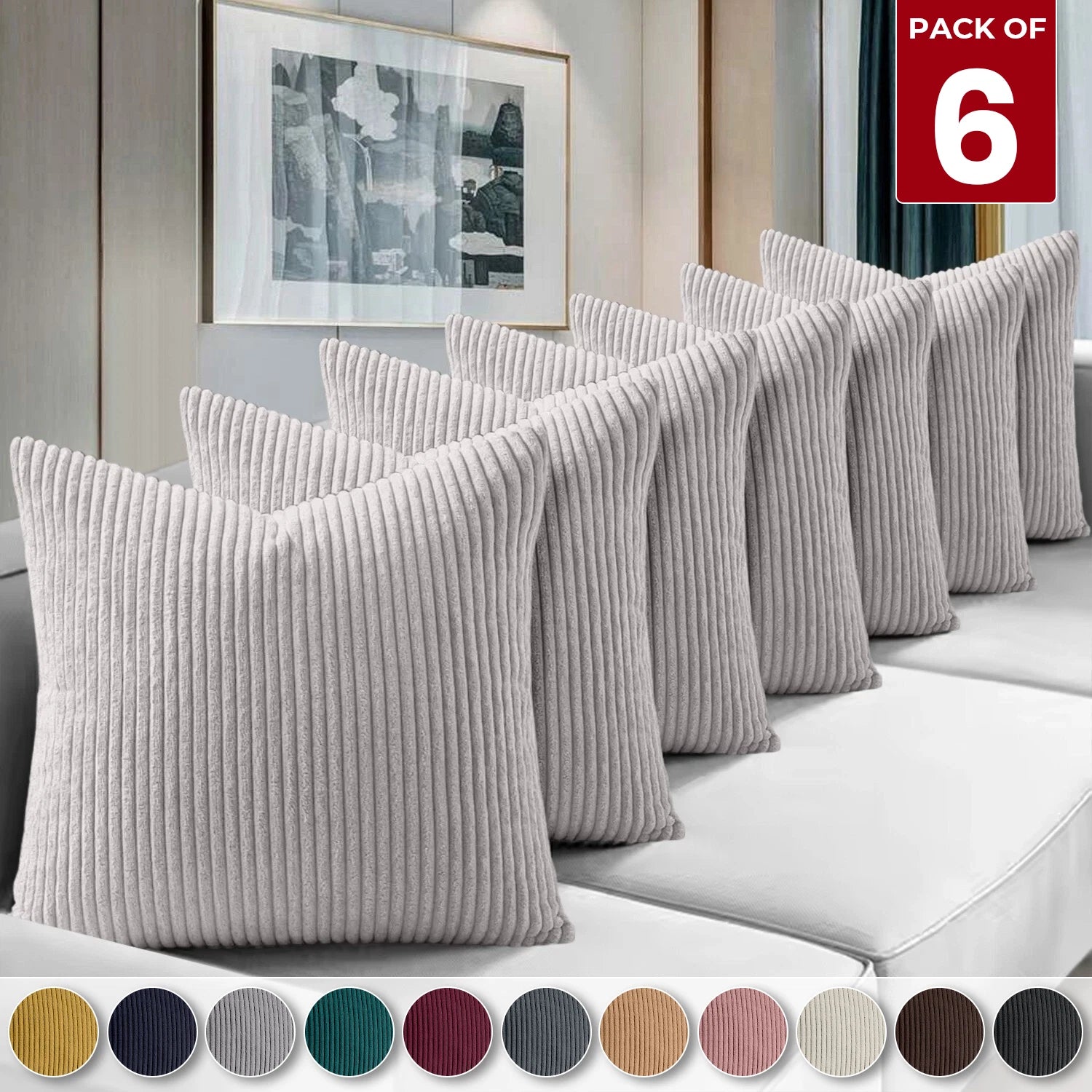 Pack of 1,2,4,6 Velvet Filled Cushion Covers 18x18 Sofa Decor Throw Pillow Cases