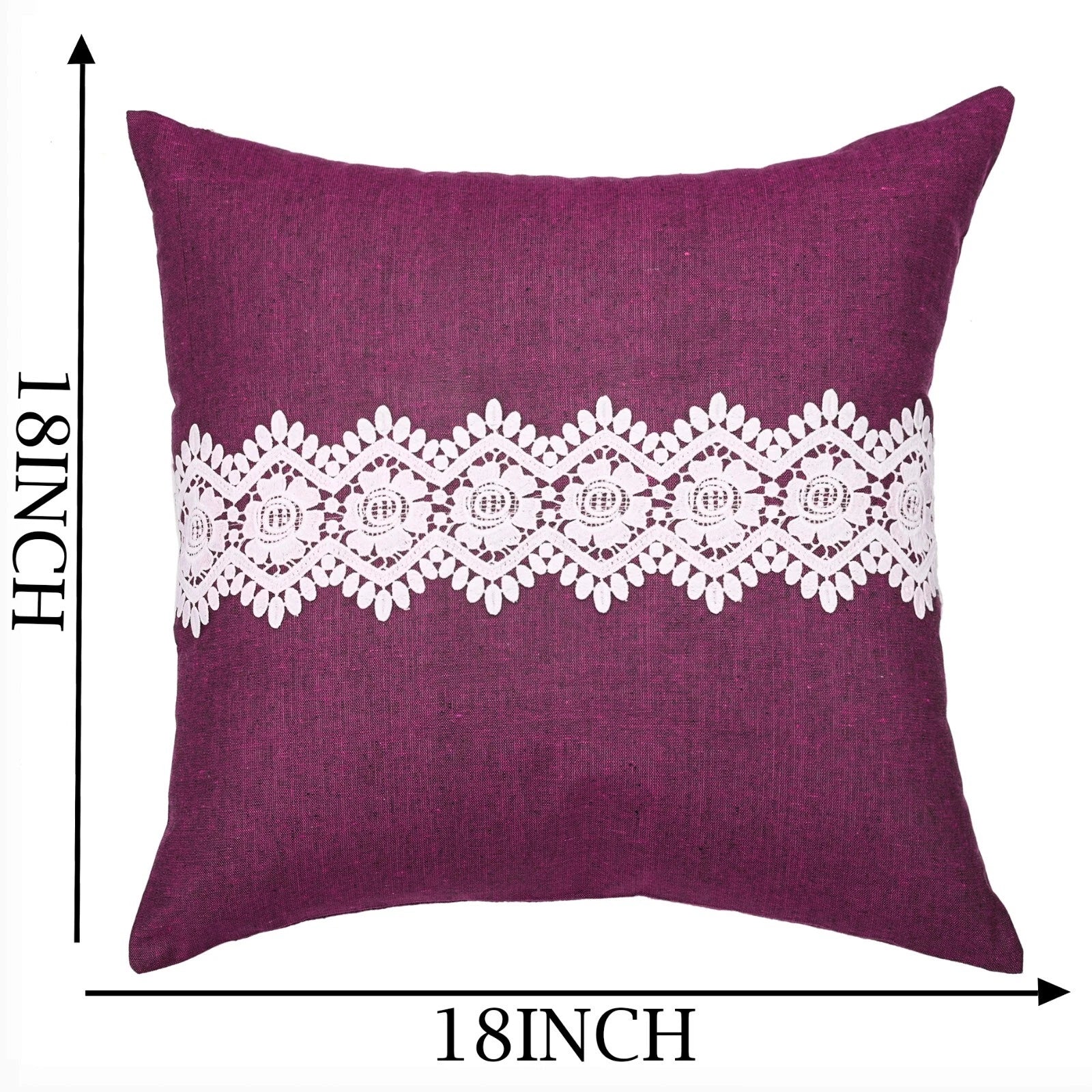 Home Decor Cushion Cover Sofa Decorative Throw Pillowcase Covers Solid with Lace