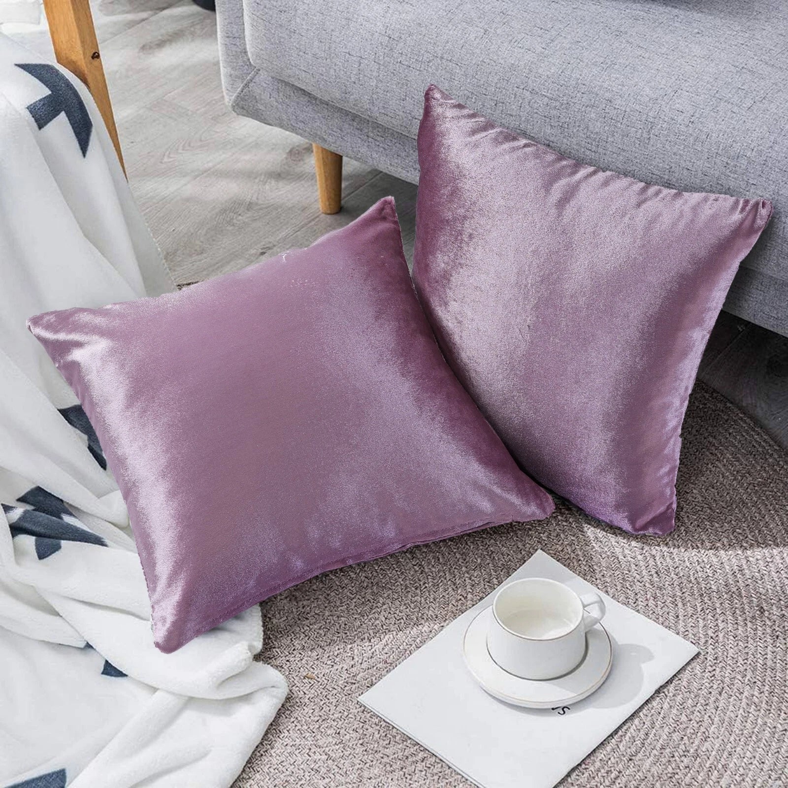 Pack of 4 Plush Velvet Cushion Covers Extra Soft Sofa Throw Pillow Cases 17"x17"