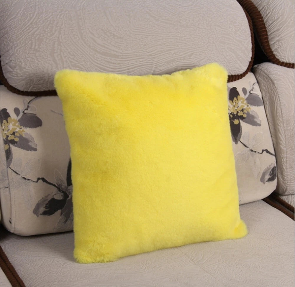 Fluffy Faux Fur Shaggy Soft Sofa Bed Home Car Decor Pillow Case Cushion Cover