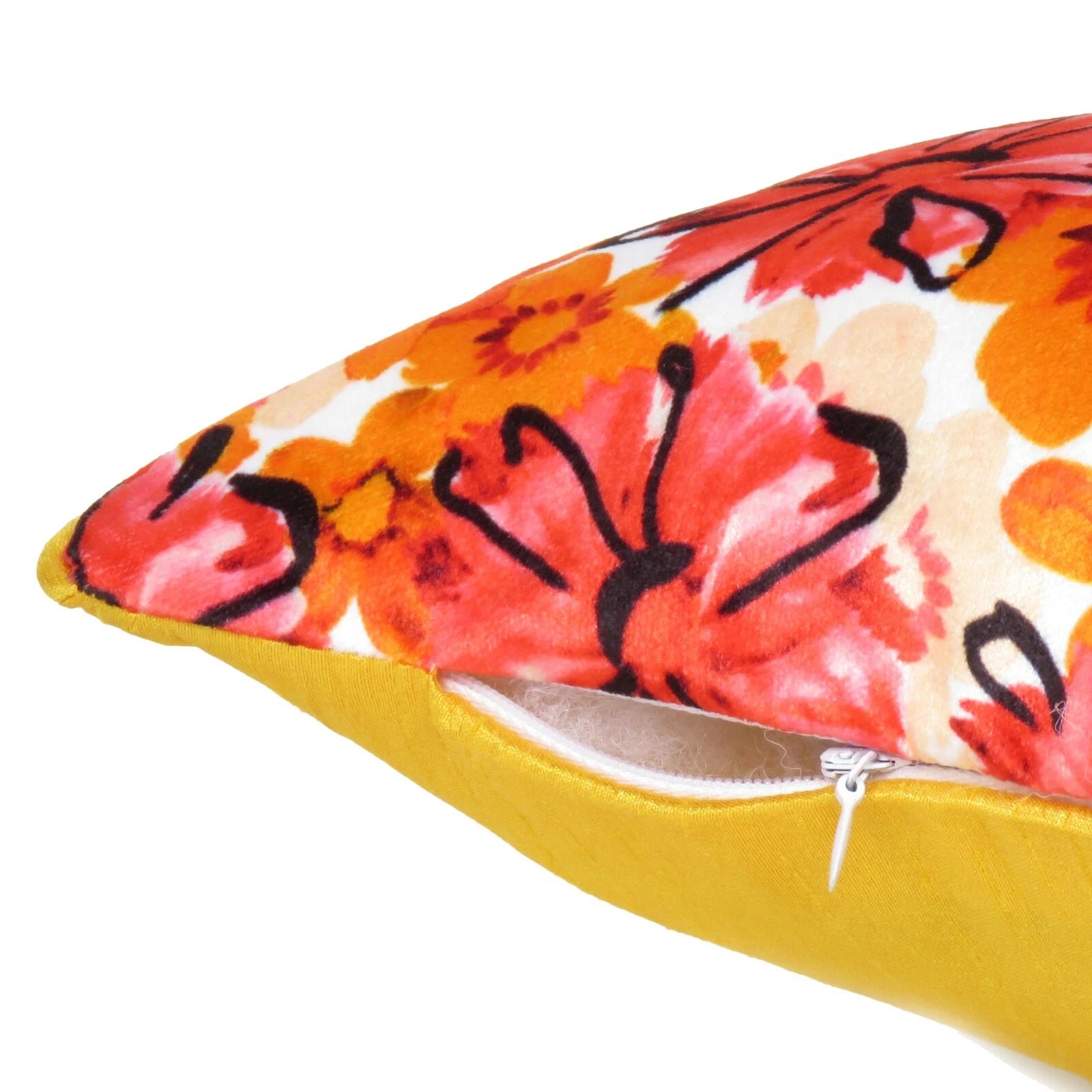 Velvet Cushion Cover Cozy Throw Pillowcase Home Decorative Flower Print Zipper