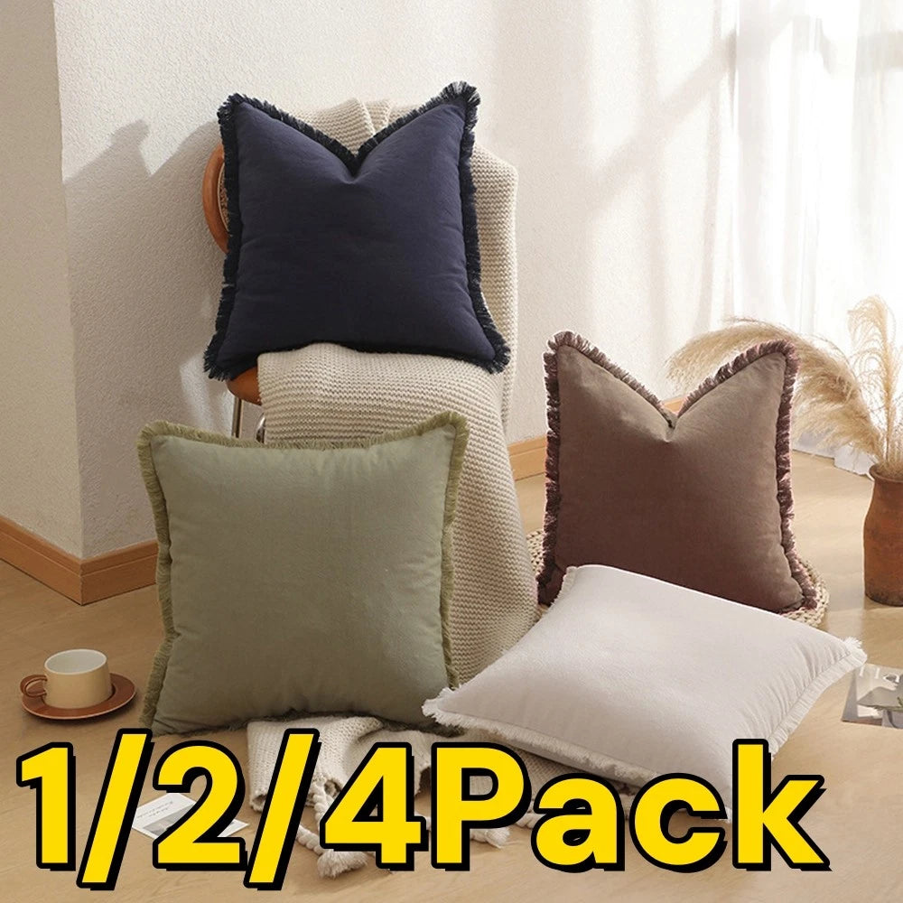 1/2/4Pack Square Home Sofa Decor Pillow Cover Case Cushion Cover Size 45x45cm