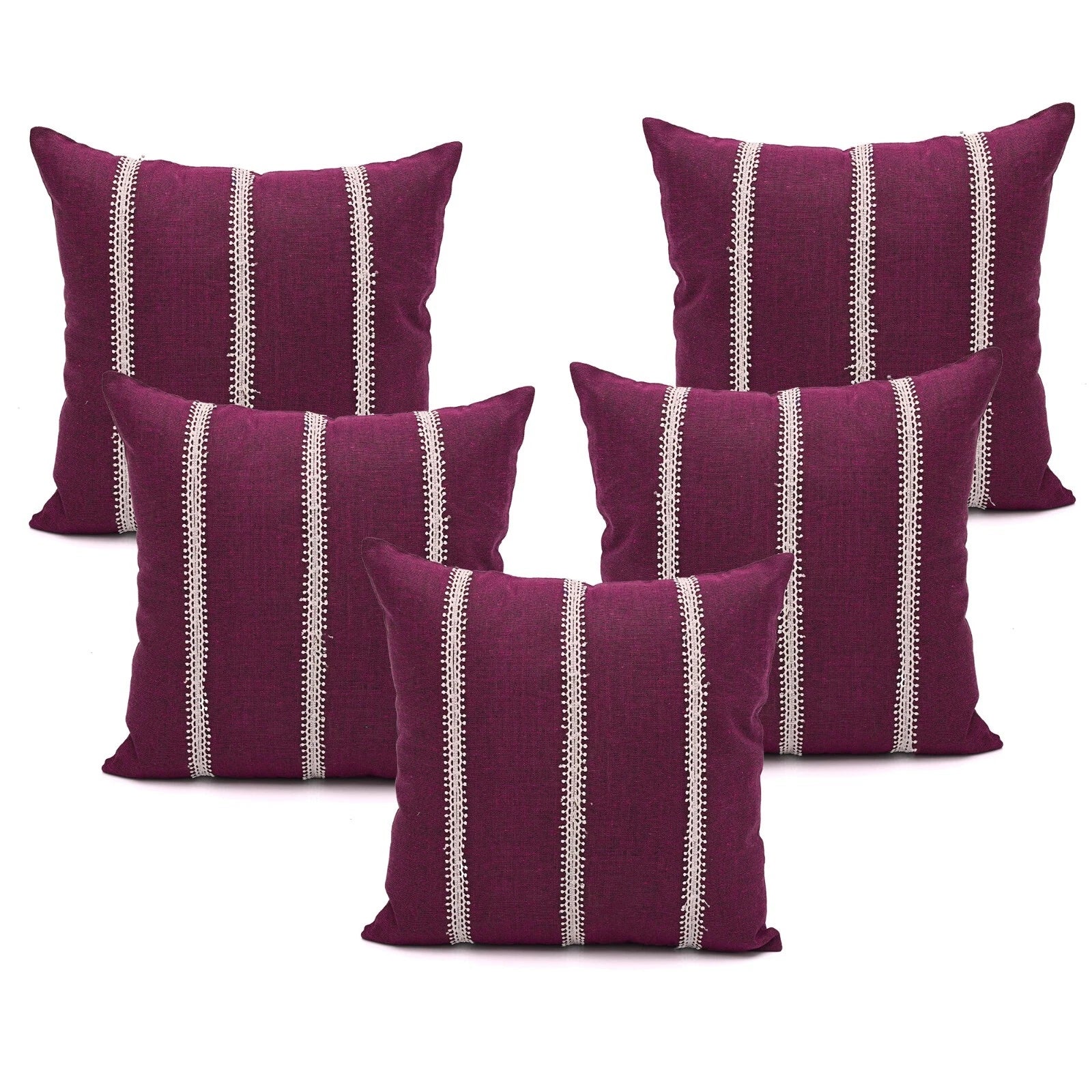 Cotton Pillow Cover Cushion Case Home Sofa Couch Bed Decor Square Covers Set 5
