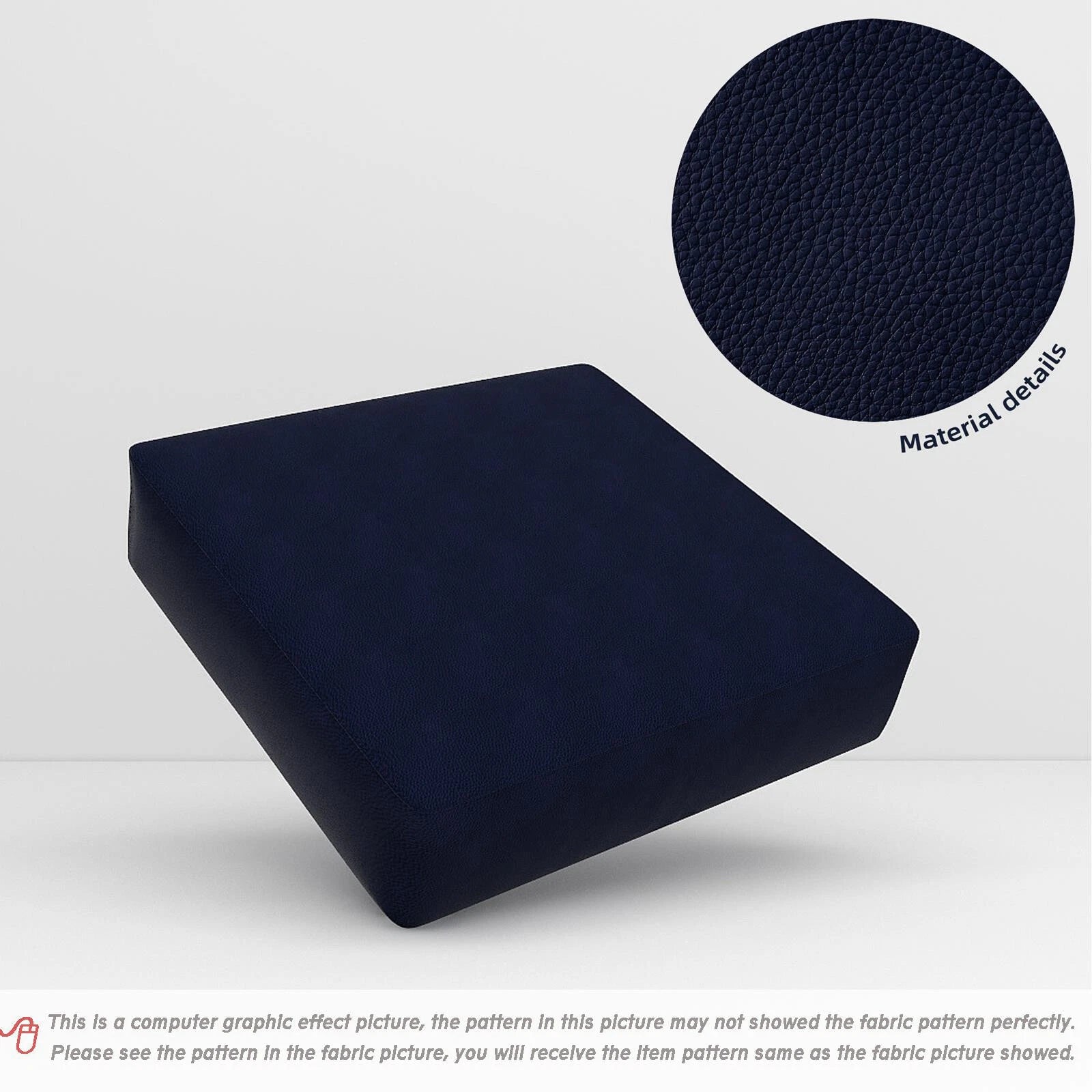 Pb014 Cushion Cover*Dark Navy Blue*Faux Leather synthetic Litchi Skin Sofa Seat