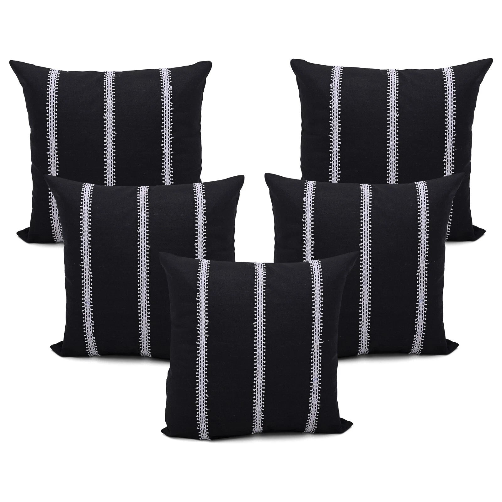 Cushion Case Cotton Pillow Cover Home Sofa Couch Bed Decor Square Covers Set 5