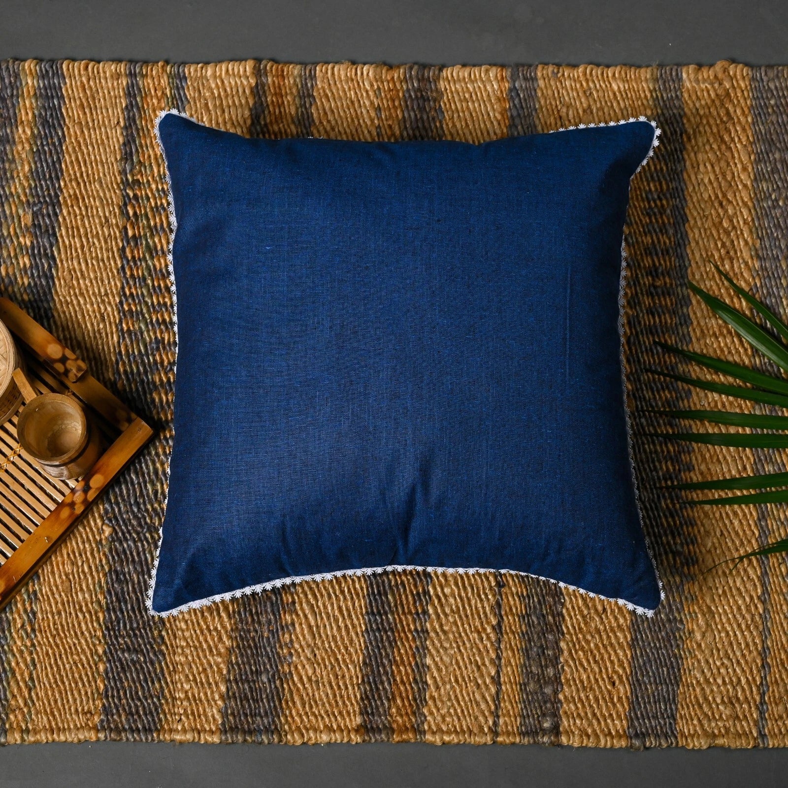 Cushion Covers Case Cotton Throw Pillow Cover Sofa Home Decor Solid with Lace-S5