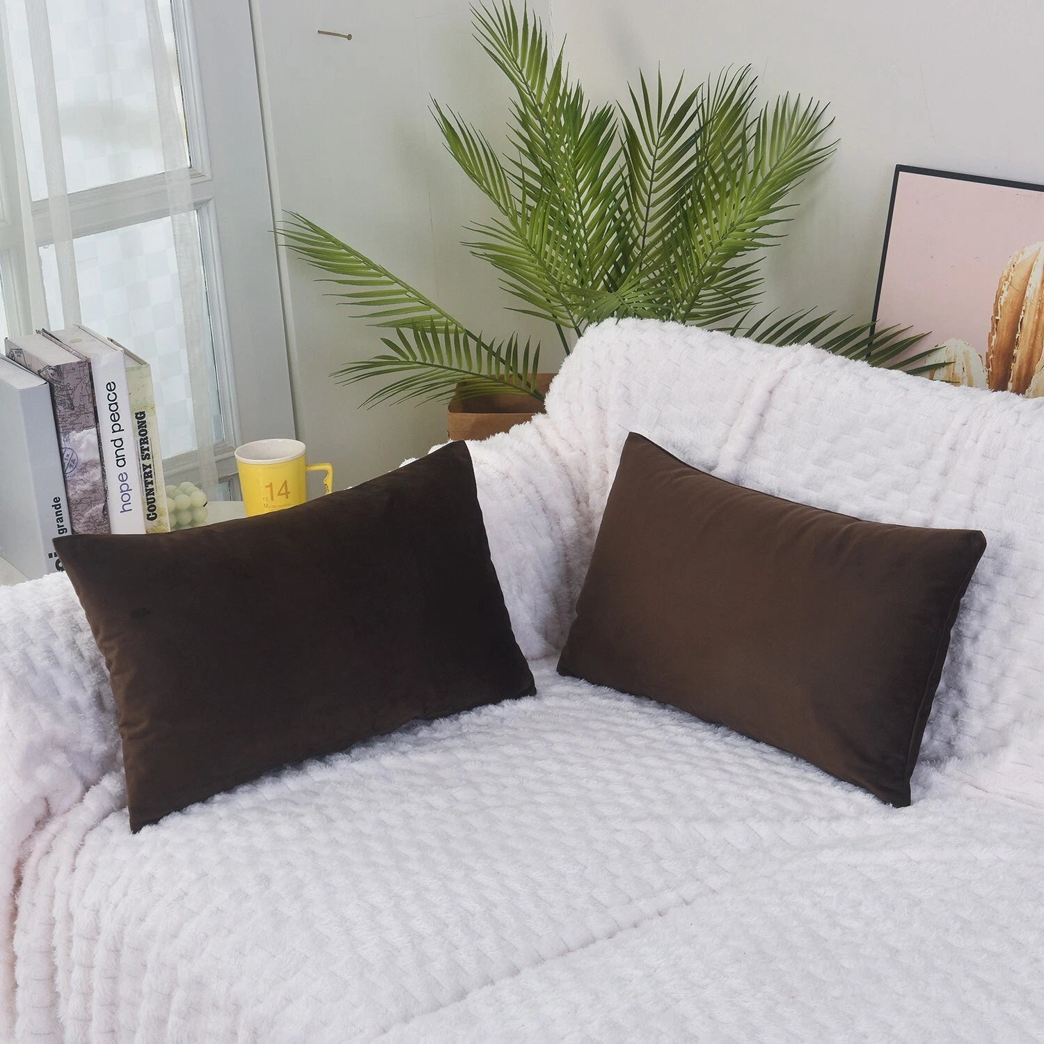 Plain Velvet Cushions Covers 30x51 cm Luxury Soft Velvet Sofa Bed Pillow Cases