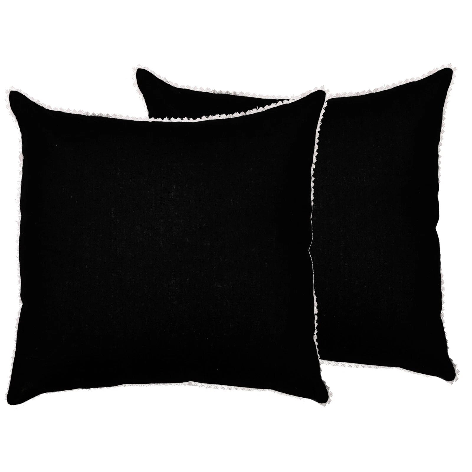 Pillow Covers Cotton Throw Cushion Case Cover Sofa Home Decor Solid with Lace-S2
