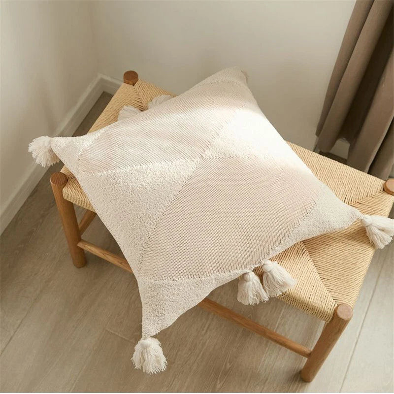 Knitted Cushion Cover Pillowcase Sofa Bed Throw Waist Pillows Case Home Decor
