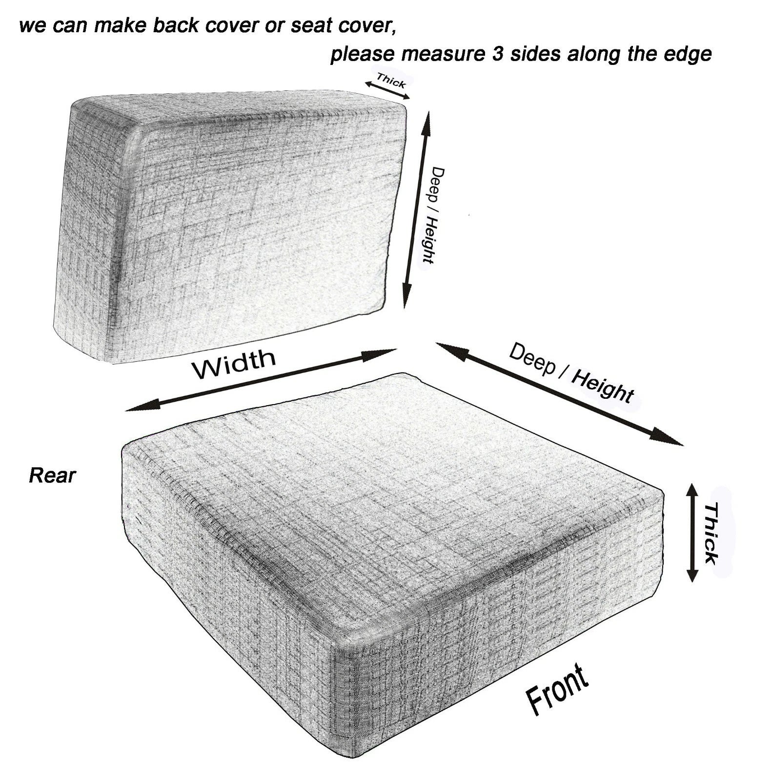 Pb017 Cushion Cover*Middle Blue*Faux Leather synthetic Litchi Skin Box Sofa Seat