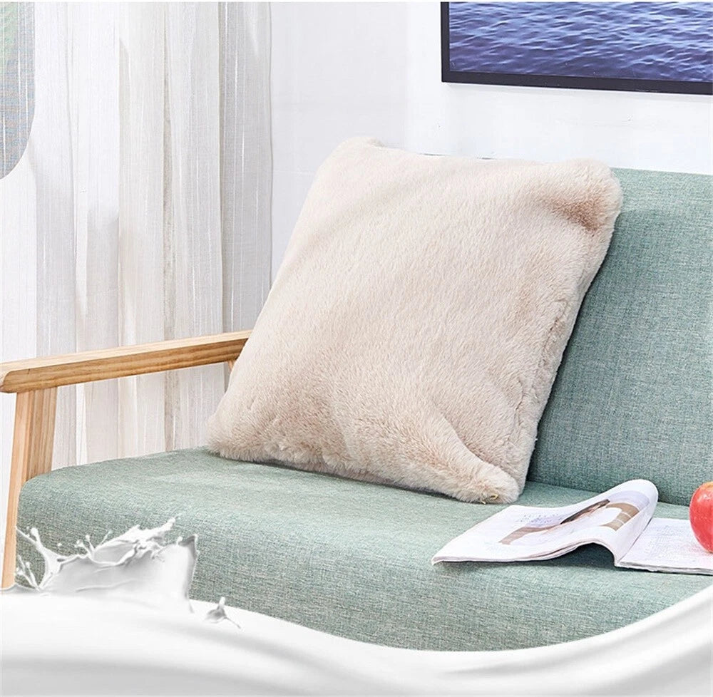Fluffy Faux Fur Shaggy Soft Sofa Bed Home Car Decor Pillow Case Cushion Cover