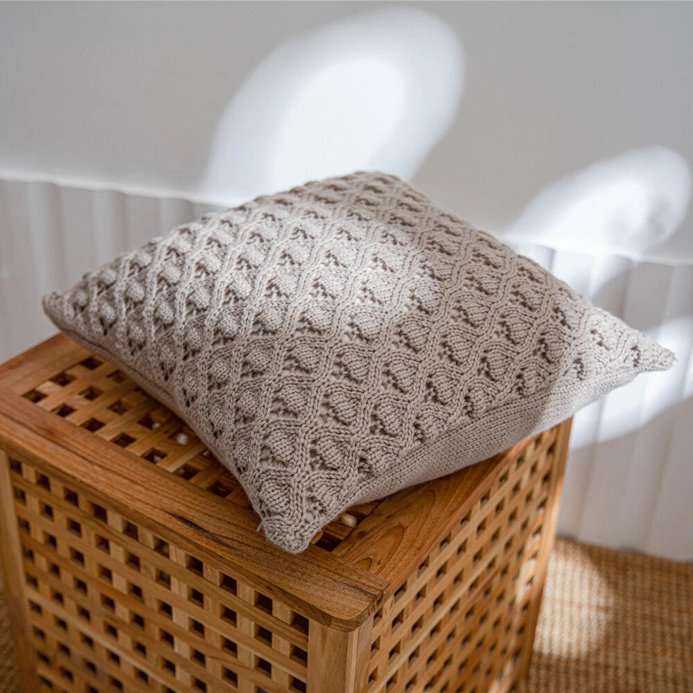 Knitted Throw Pillow Cases Cafe Waist Bed Zip Up Sofa Cushion Cover Home Decor