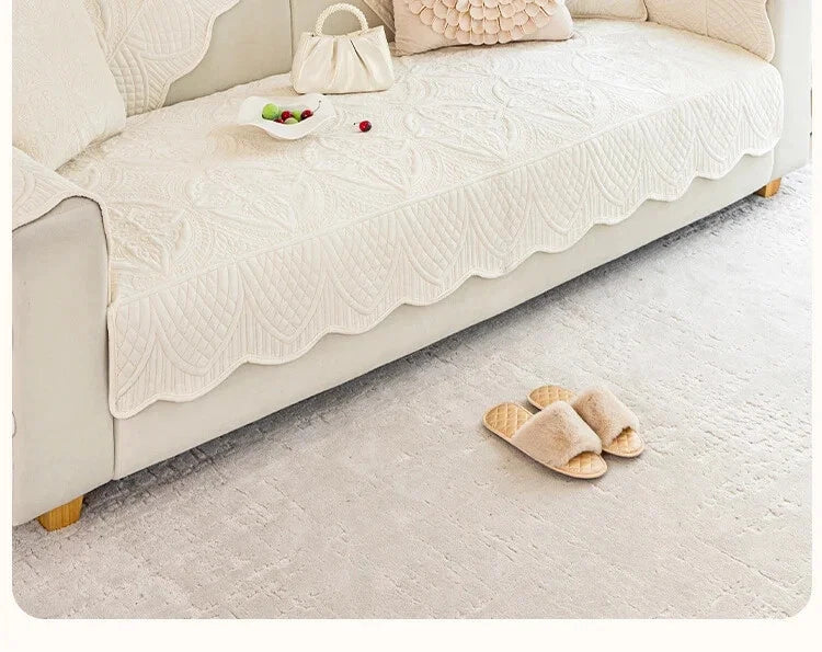 Short Plush Sofa Cushion Living Room Non-slip Sofa Towel Mat Couch Cover Corner
