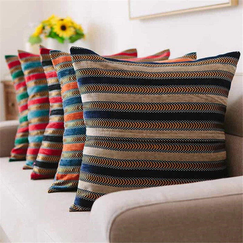 18x18" Chenille Fabric Vintage Throw Pillow Covers Sofa Bed Cushion Cover Case