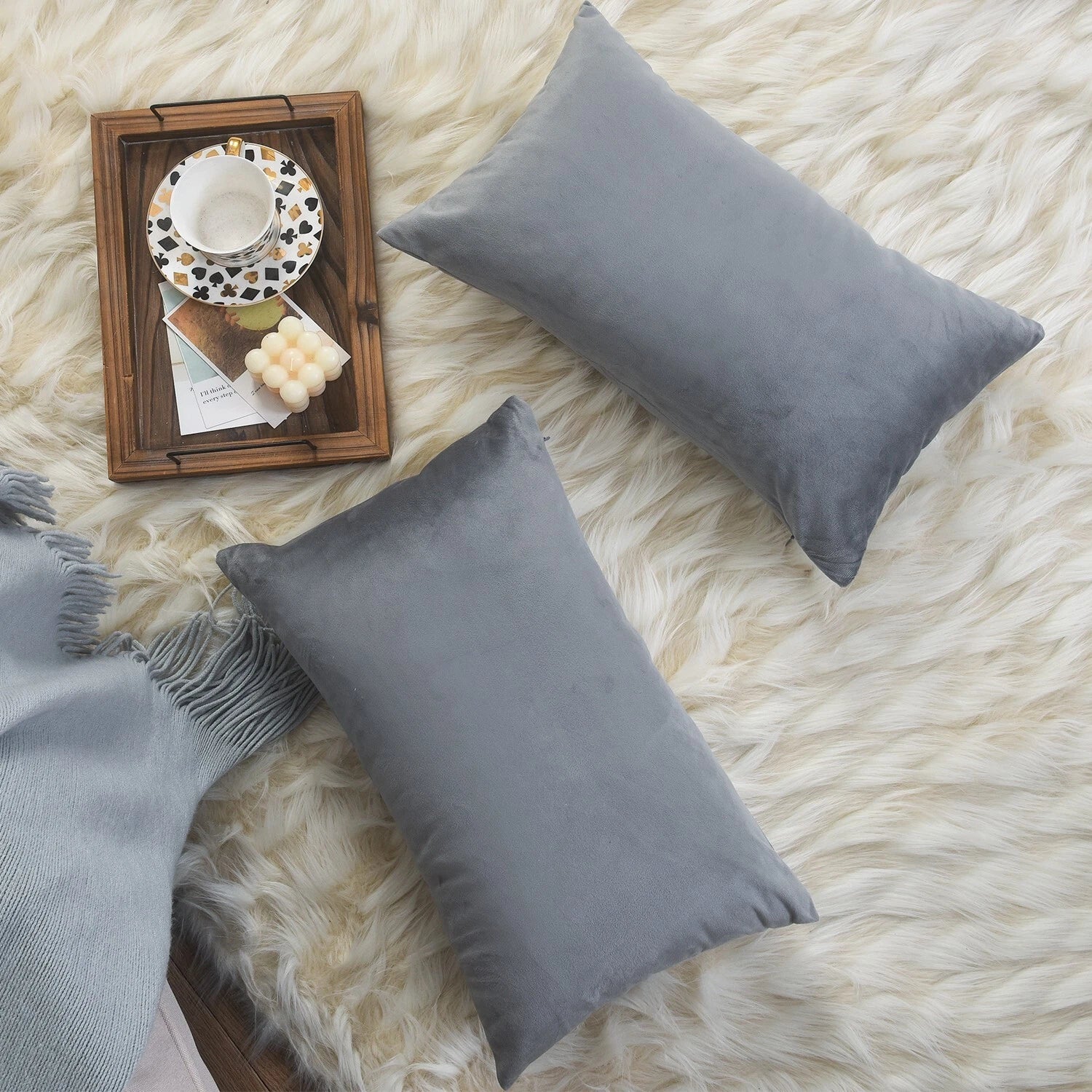 Plain Velvet Cushions Covers 30x51 cm Luxury Soft Velvet Sofa Bed Pillow Cases