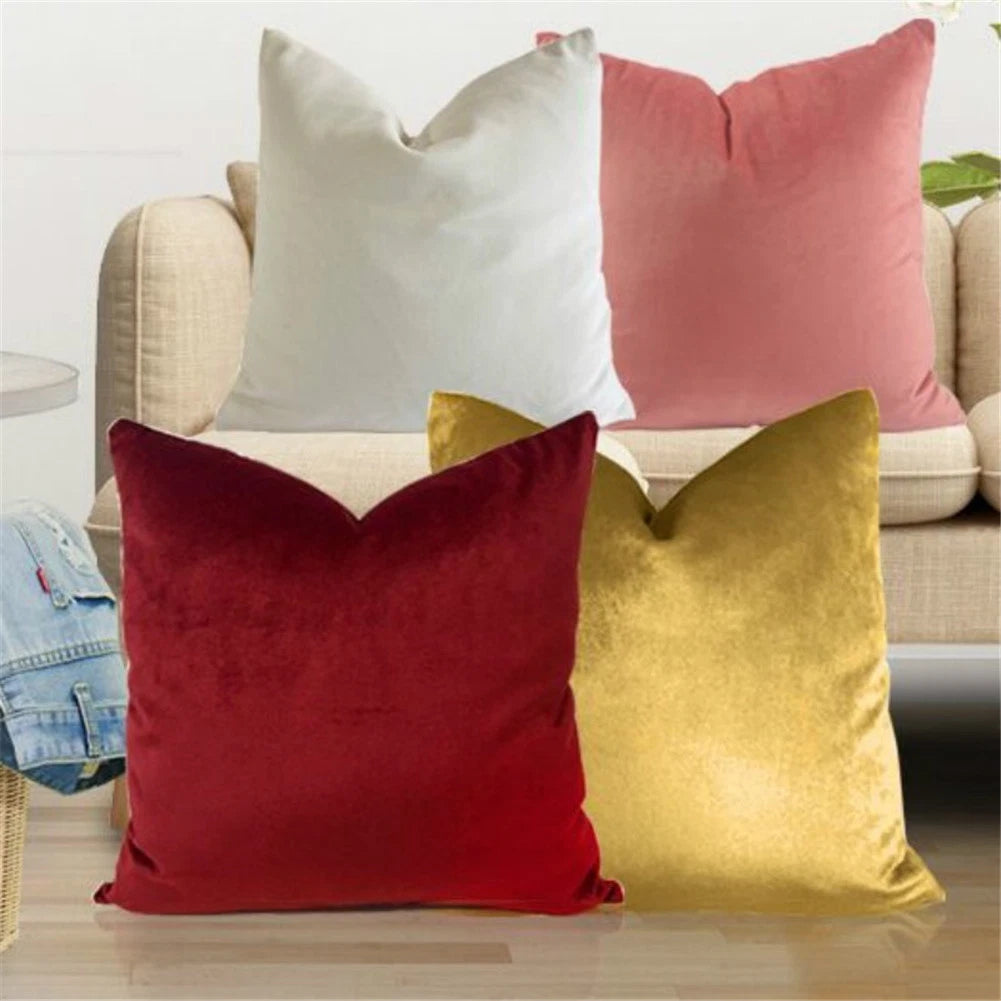 Velvet Pillow Case Waist Throw Cushion Cover Home Office Sofa Chair Bed Decor