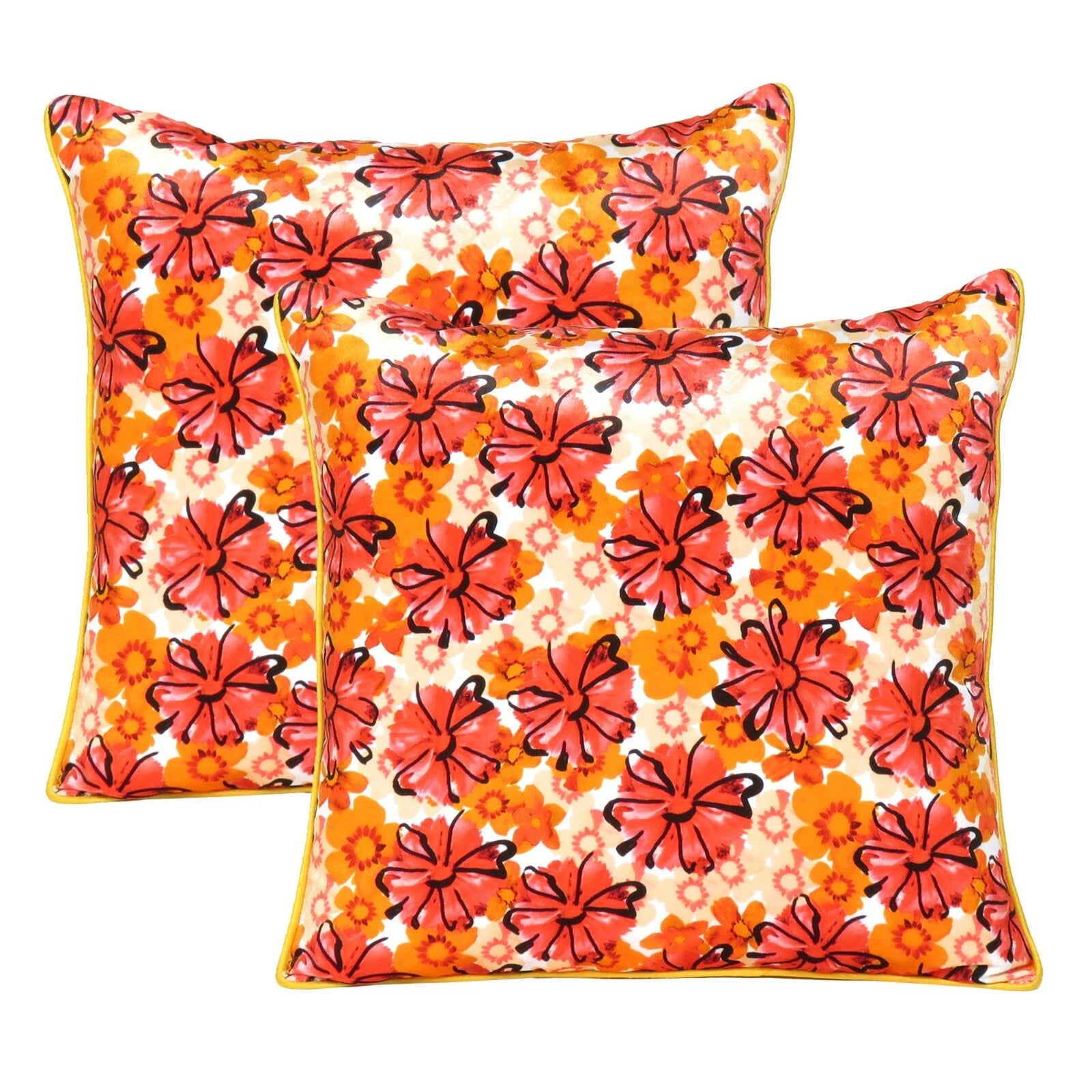 Velvet Cushion Cover Cozy Throw Pillowcase Home Decorative Flower Print Zipper