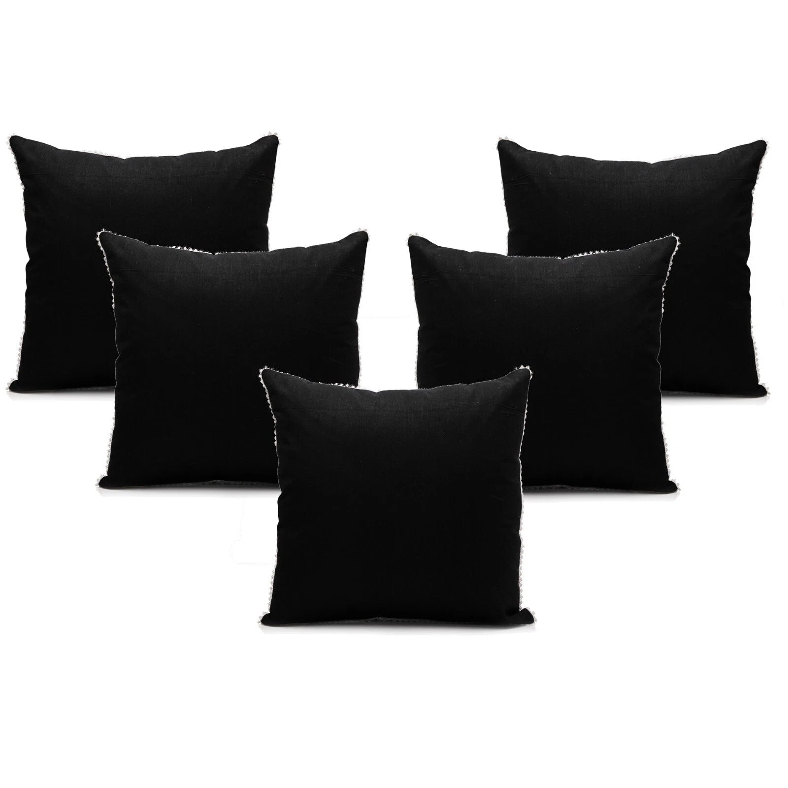 Cushion Covers Case Cotton Throw Pillow Cover Sofa Home Decor Solid with Lace-S5