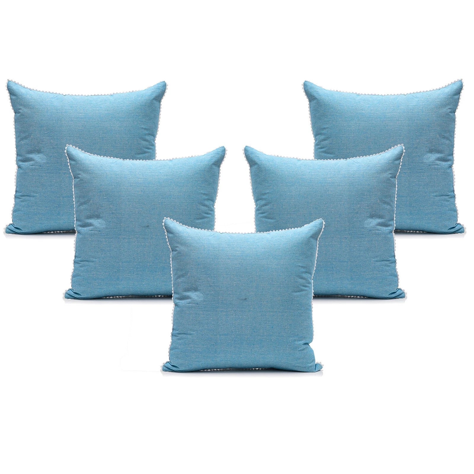 Cushion Covers Case Cotton Throw Pillow Cover Sofa Home Decor Solid with Lace-S5