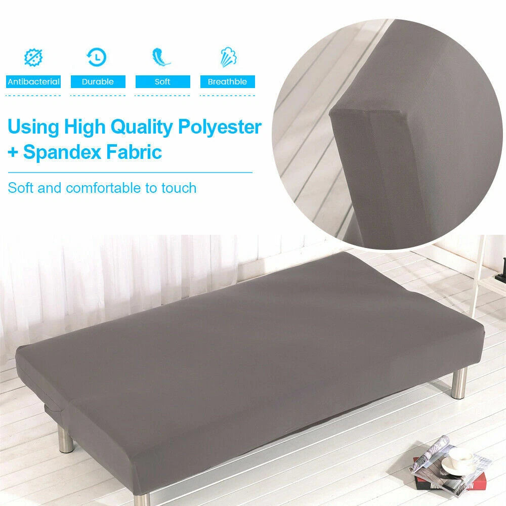 Armless Sofa Cover Stretch Slipcover Furniture Protector Slipcover + Pillowcase