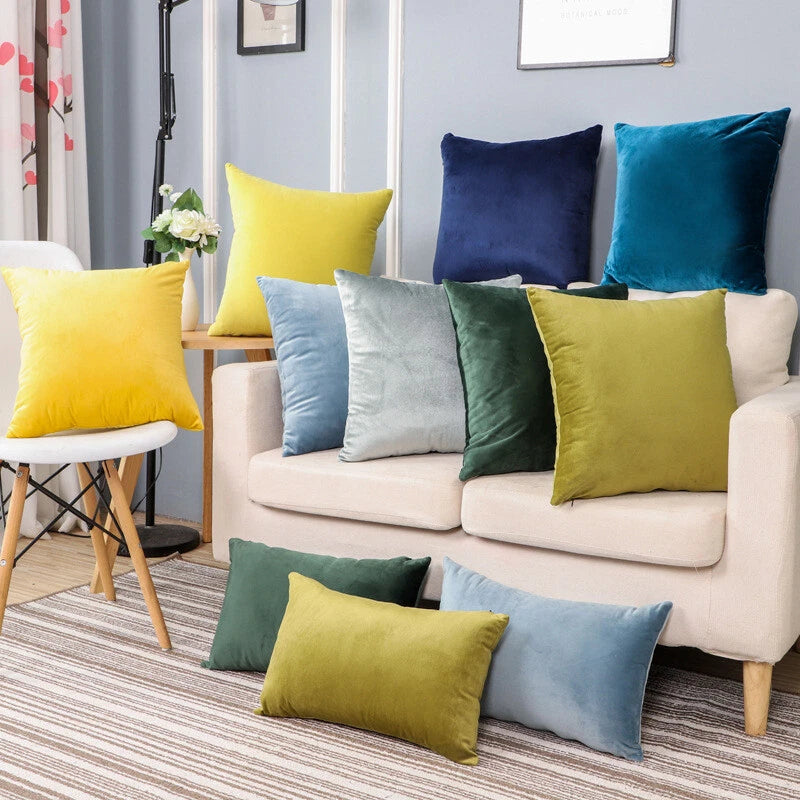 Dutch Velvet Pillow Case Solid Color Bed Pillowcase Bed Head Sofa Cushion Cover