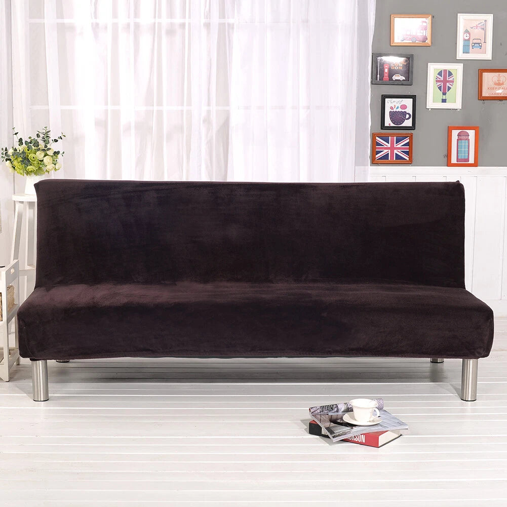 Armless Sofa Bed Cover Futon Full Size Thicker Plush Sofa Slipcover New