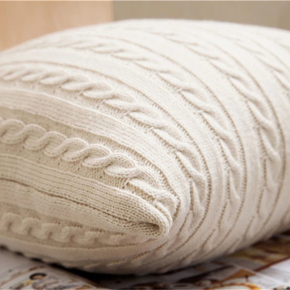 Knitted Pillow Cover Pillowcase Coreless Pillow Cushion Throw Sofa Car Bed Decor
