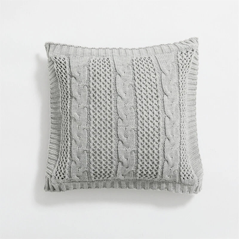 Square Knitted Pillowcase Sofa Bed Throw Waist Cushion Cover Office Pillow Case