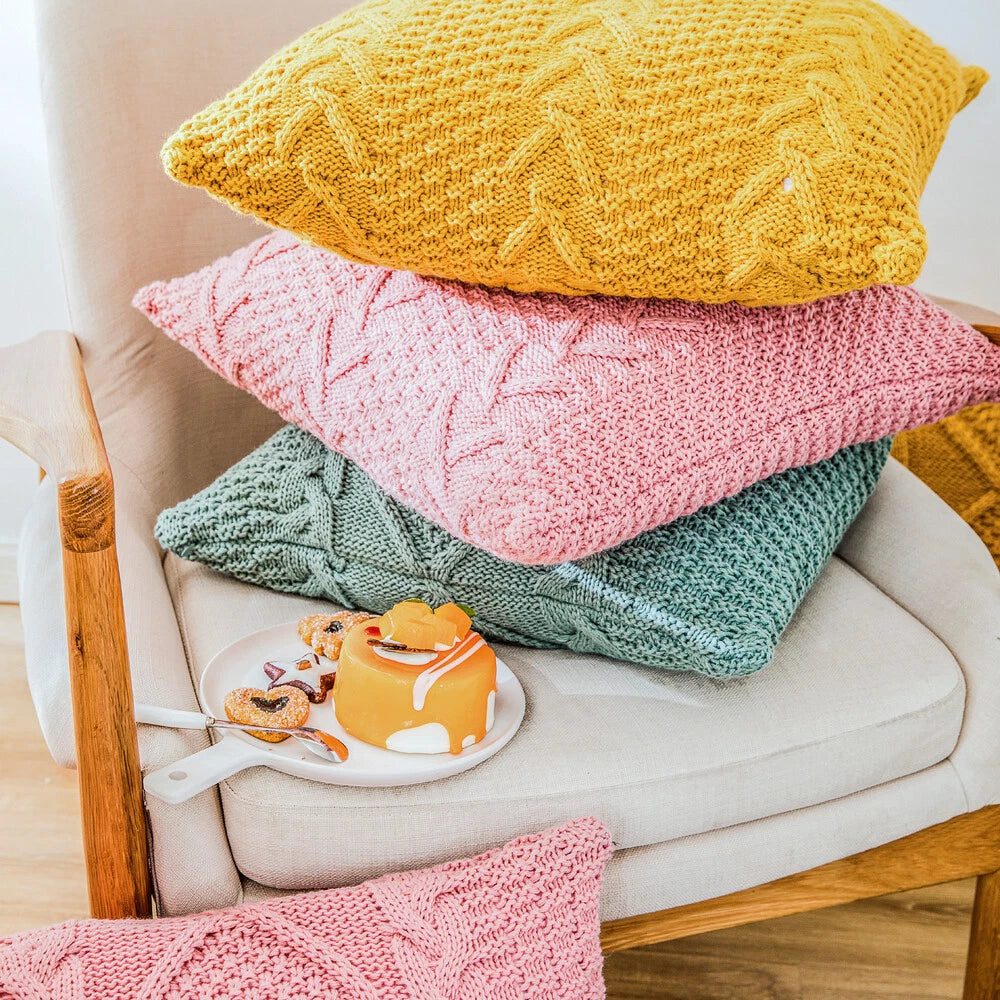 Knitted Cushion Cover Square Pillowcase Sofa Bed Home Decor Pillow Covers Throw