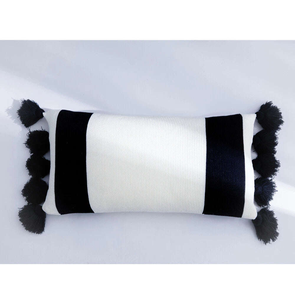 Knitted With Tassel Throw Pillowcase Sofa Office Bed Waist Cushion Pillow Cover