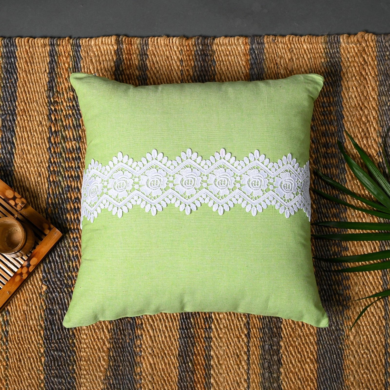 Home Decor Cushion Cover Sofa Decorative Throw Pillowcase Covers Solid with Lace