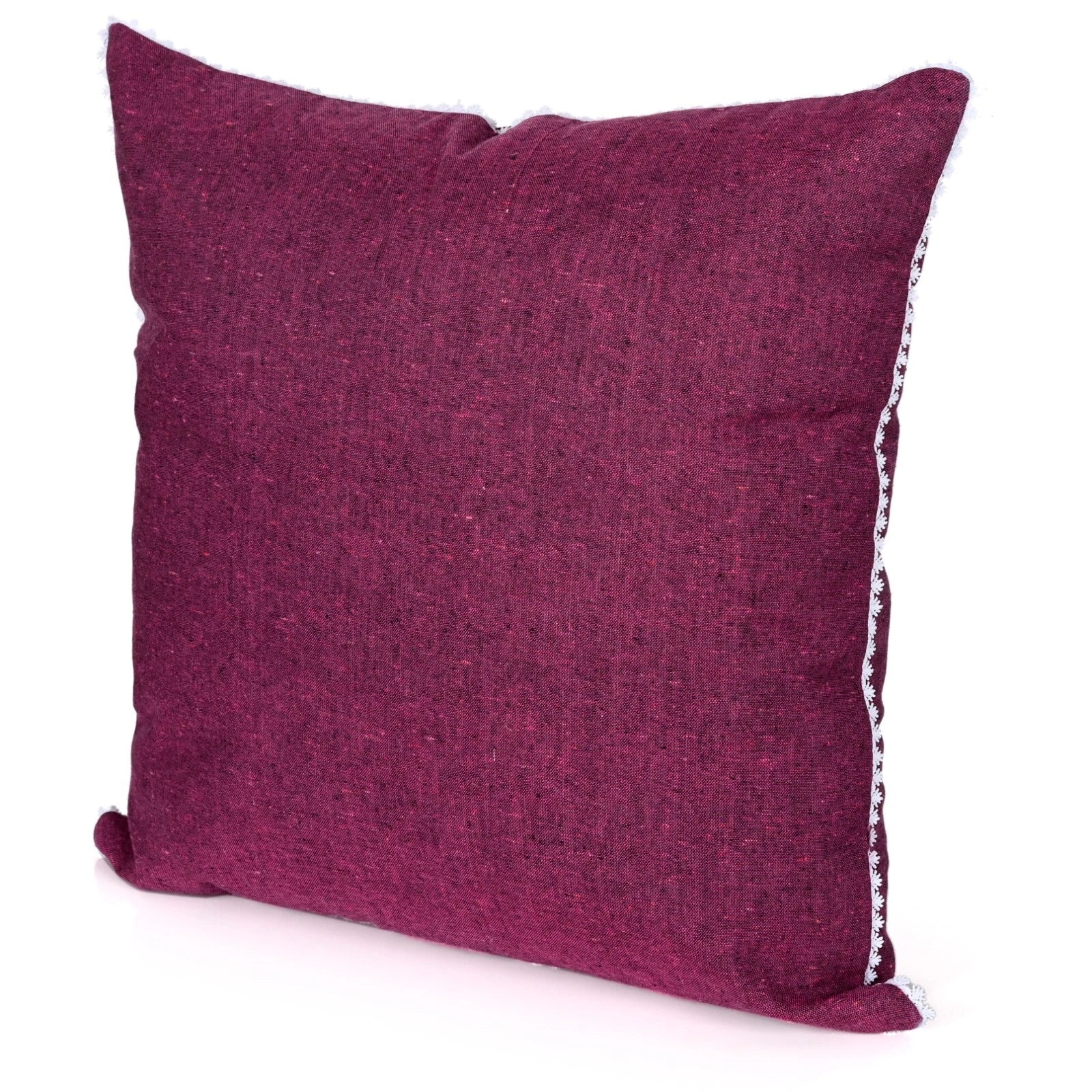 Cushion Covers Case Cotton Throw Pillow Cover Sofa Home Decor Solid with Lace-S5