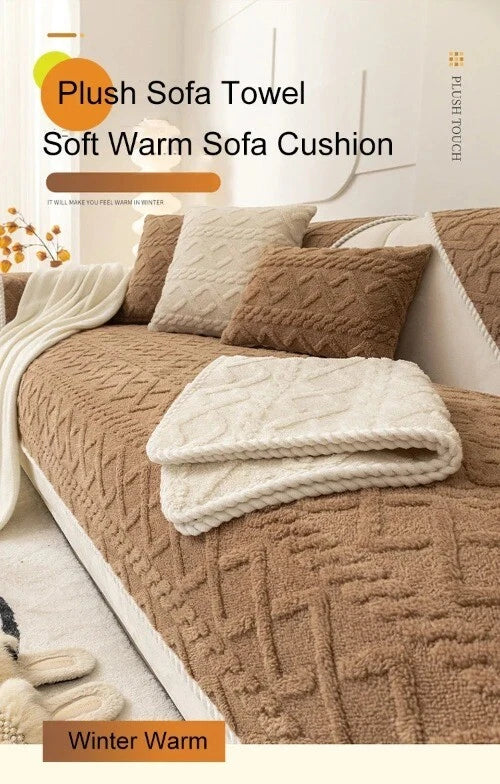 Sofa Protector Home Decor Fleece Sofa Cover Sofa Seat Slipcovers Plush Jacquard