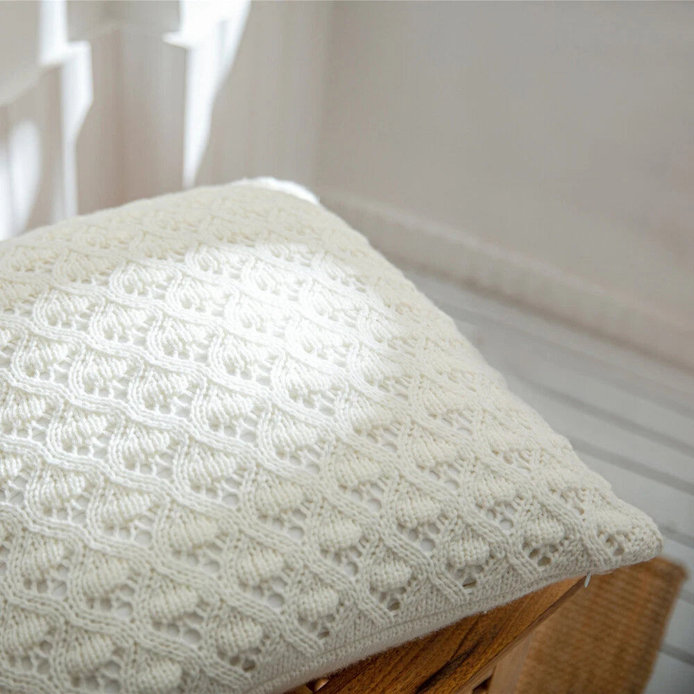 Plain Knitted Pillow Case Cushion Cover Sofa Car Office Pillow Cover Home Decor