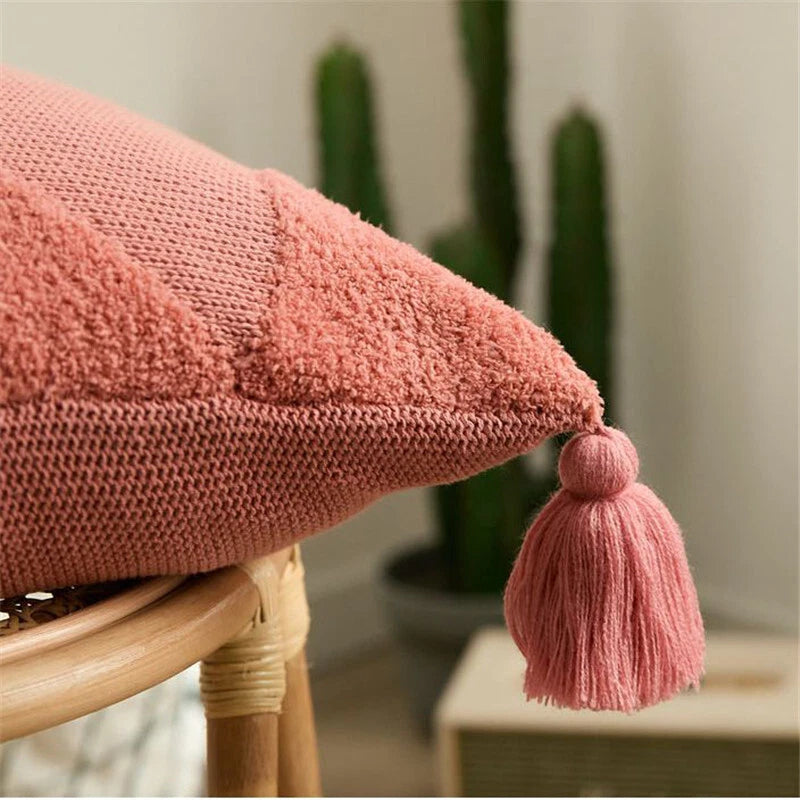Knitted Cushion Cover Pillowcase Sofa Bed Throw Waist Pillows Case Home Decor