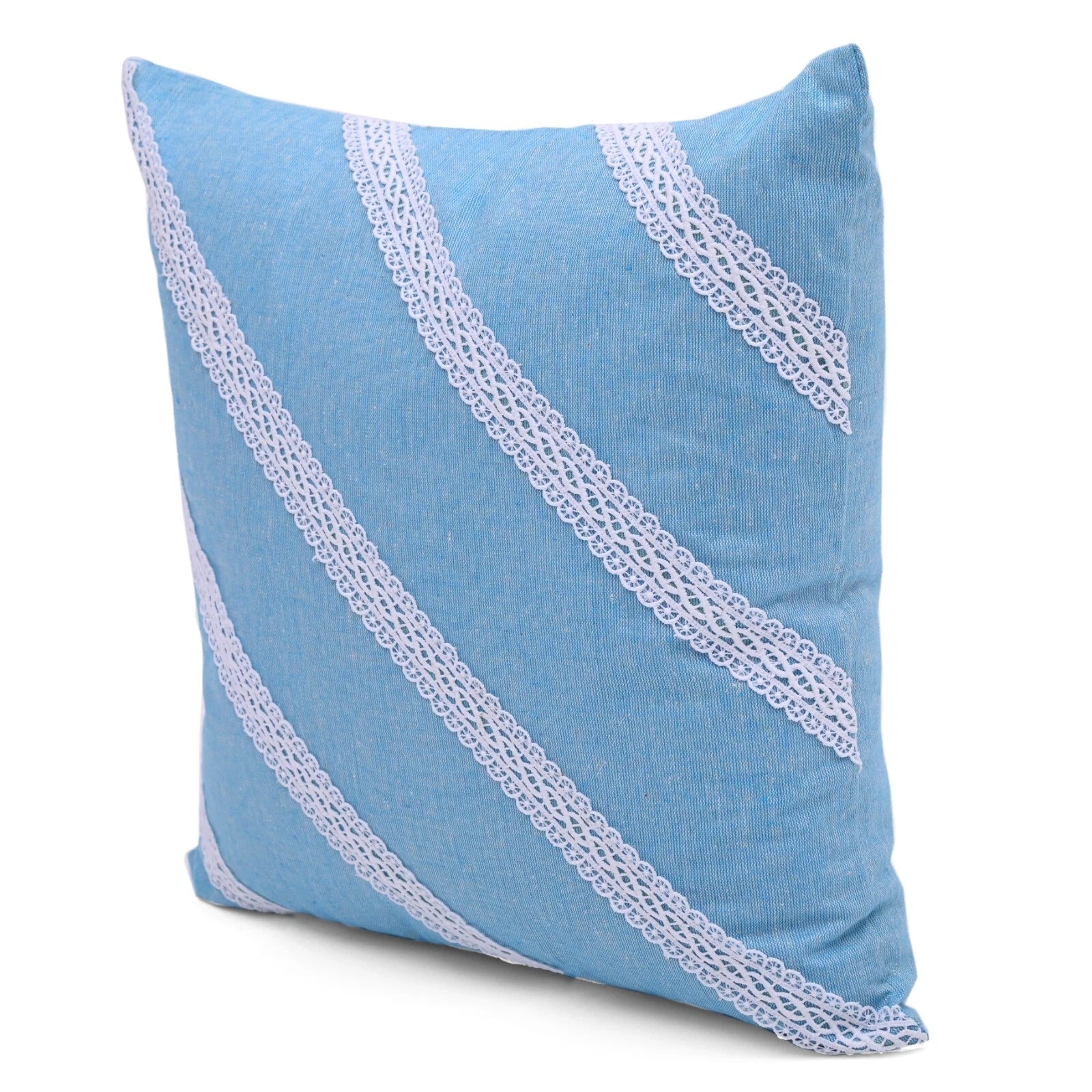 Home Decorative Cotton Cushion Cover Throw Pillowcase Sofa Decor Diagonal Lace
