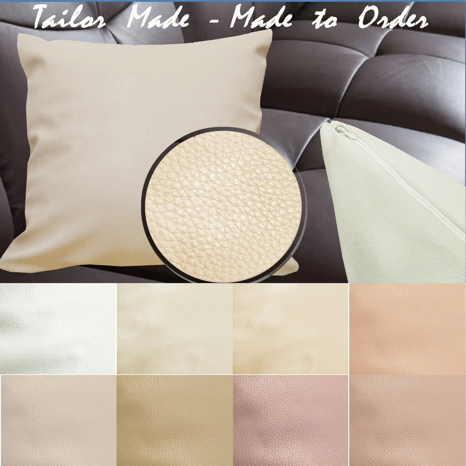 Tailor Made(Cover Only) Faux Leather Sofa Patio Bench Cushion Pillow Case Pb1