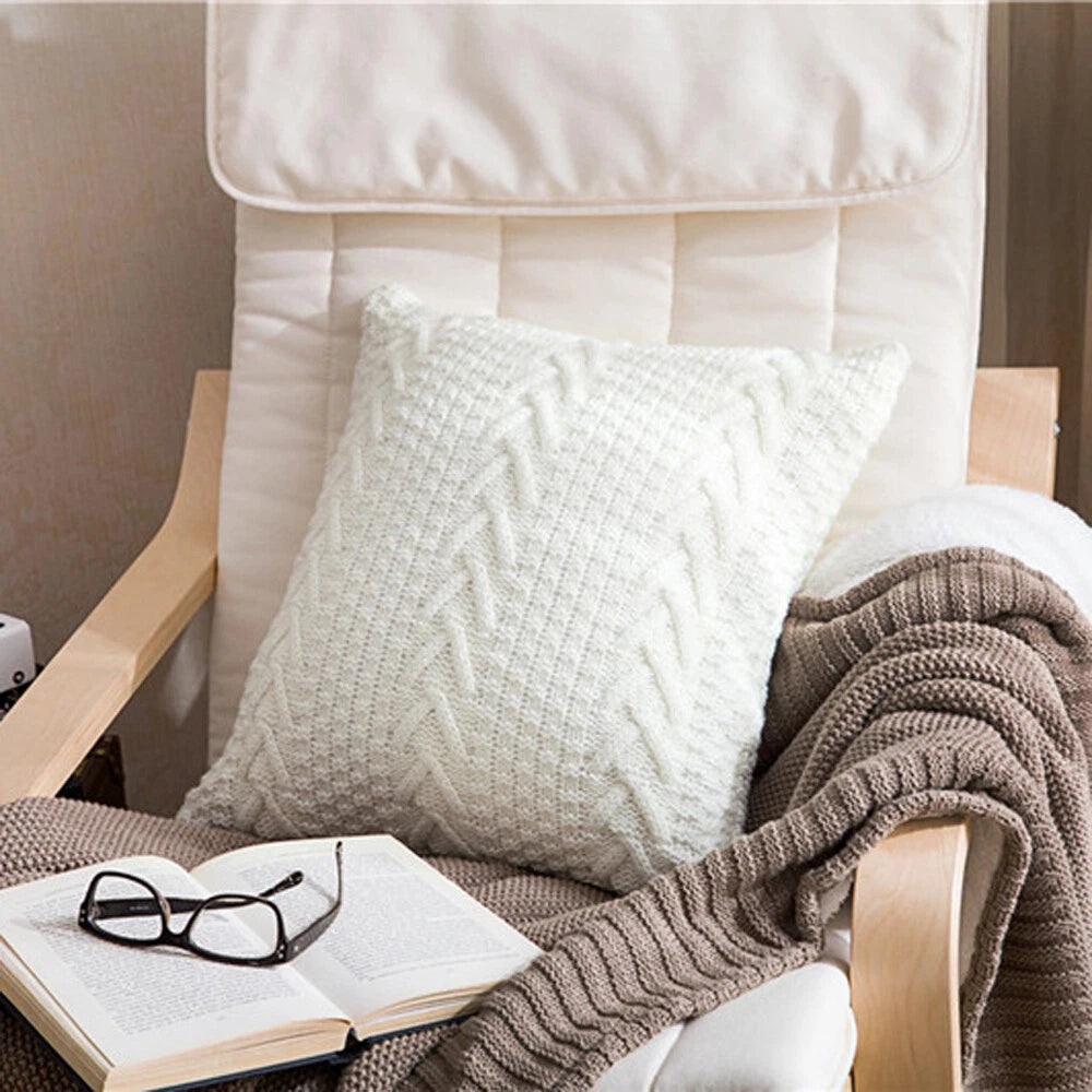 Knitted Cushion Cover Square Pillowcase Sofa Bed Home Decor Pillow Covers Throw