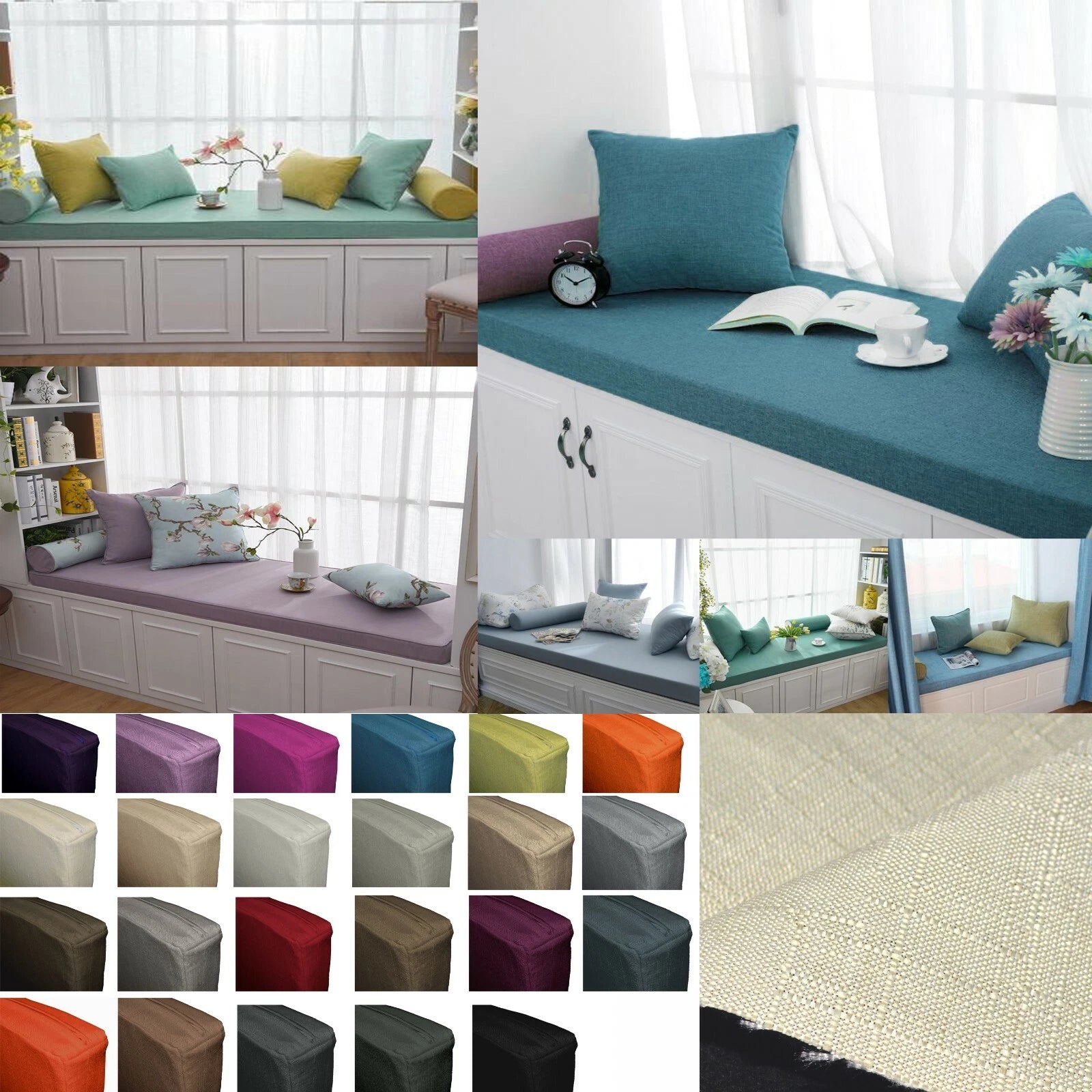 Qh04-Tailor Made*Day Bed Window Bench Chair Pad 3D Box Cushion Cover Pillow Case