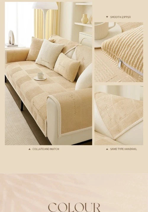 Luxury Soft SofaCover for Living Room Non-SlipSofa Cushion Mat SPlush Sofa Towel
