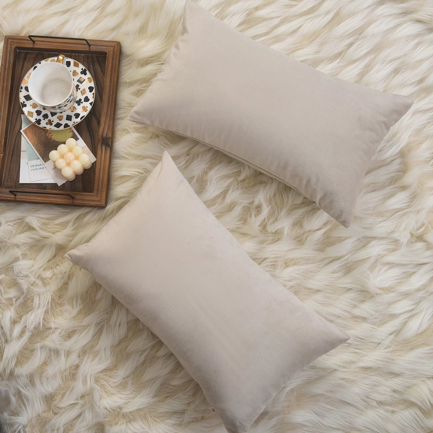 Plain Velvet Cushions Covers 30x51 cm Luxury Soft Velvet Sofa Bed Pillow Cases