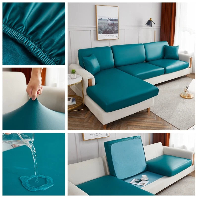 1 2 3 4 Seater PU Leather Sofa Cushion Cover Waterproof Sofa Couch Seat Cover