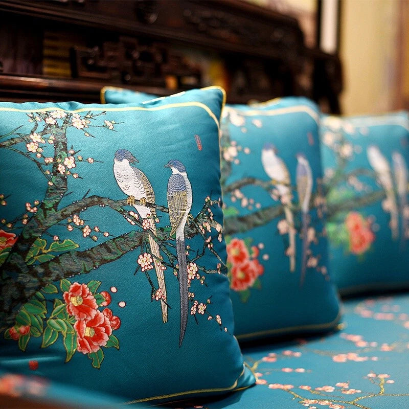2pcs Chinese Embroidery Throw Cushion Pillow Case Cover Pillowcase Sofa Bed