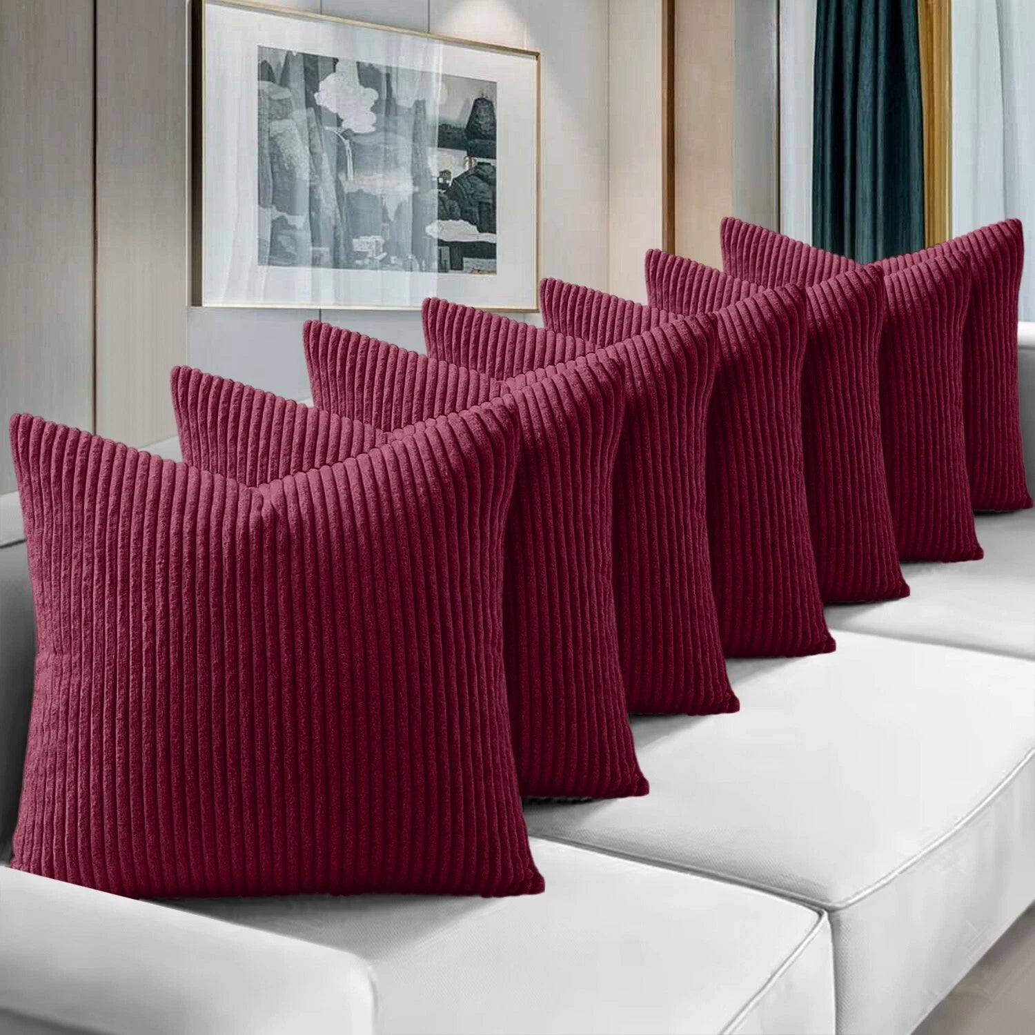 Pack of 1,2,4,6 Velvet Filled Cushion Covers 18x18 Sofa Decor Throw Pillow Cases