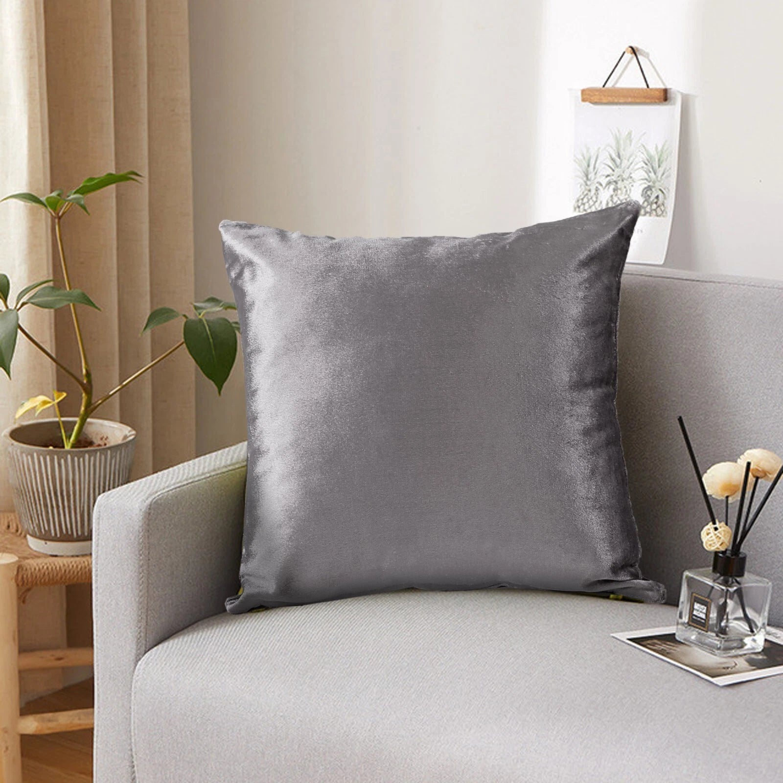 Pack of 4 Plush Velvet Cushion Covers Extra Soft Sofa Throw Pillow Cases 17"x17"