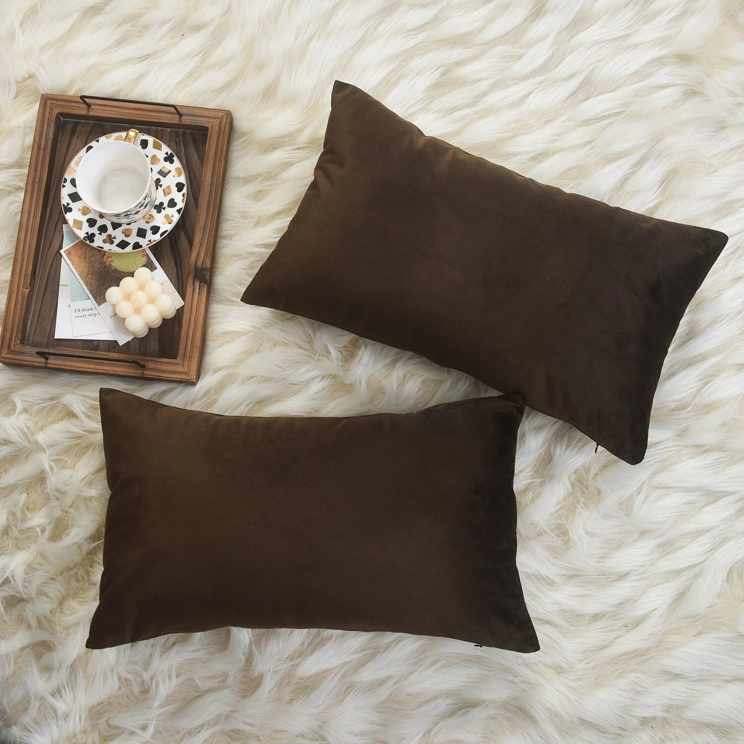 Plain Velvet Cushions Covers 30x51 cm Luxury Soft Velvet Sofa Bed Pillow Cases